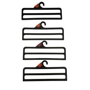 Bundle of 4 Plastic Pants Hangers Clothing Storage Organization